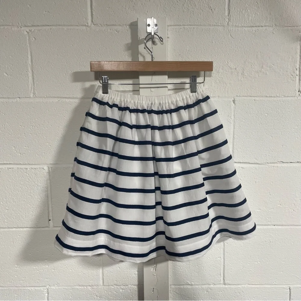 J.Crew Mini Skirt In Nautical Navy Stripe Sz 2